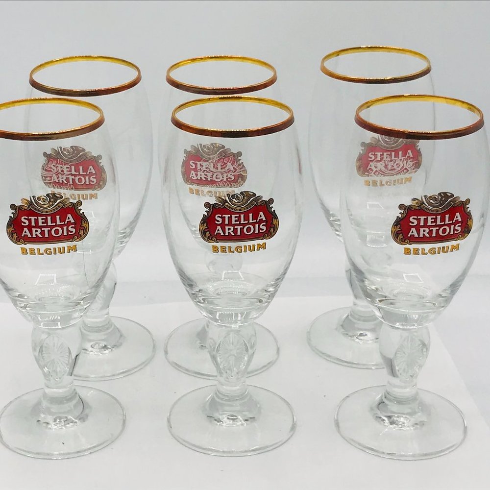 (6) Stella Artois Wine Beer Glasses